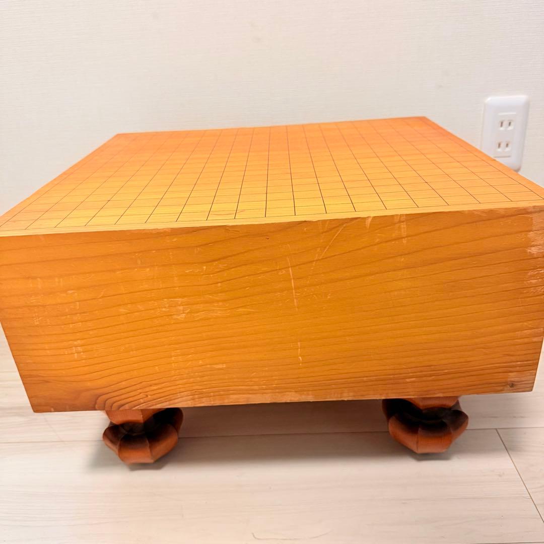 希少　高級囲碁盤 天地柾目 ヘソ　脚付き　6寸　17.5cm