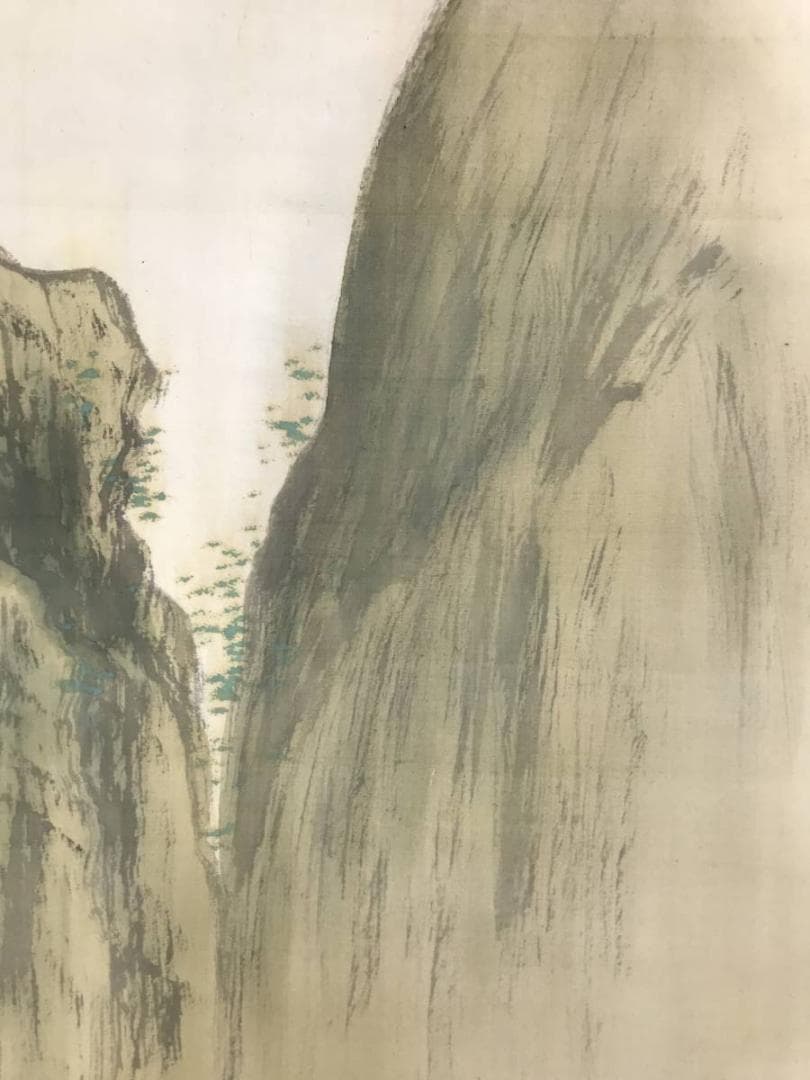 真作/頼秋/塔山水図/山水図/中国山水図/掛軸/名家伝来/AD-