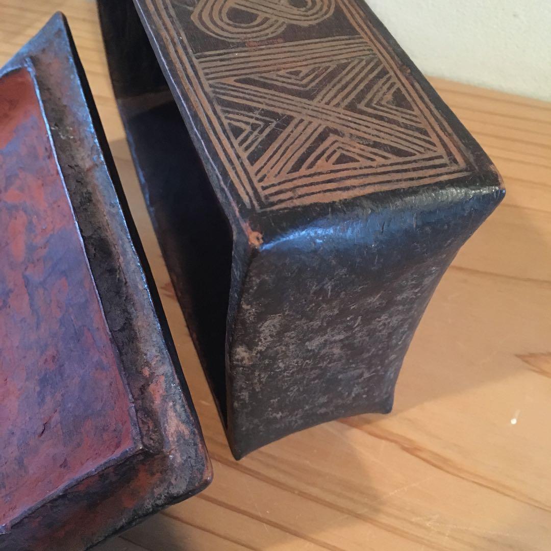 美品】 骨董品 アンティーク 小物入れ 雑貨 置物 小道具 木彫り 木箱