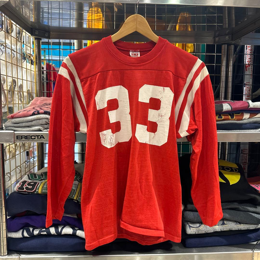 1960s MASON 60s MASON 赤 フットボールTシャツ 背番号33 34-36 T