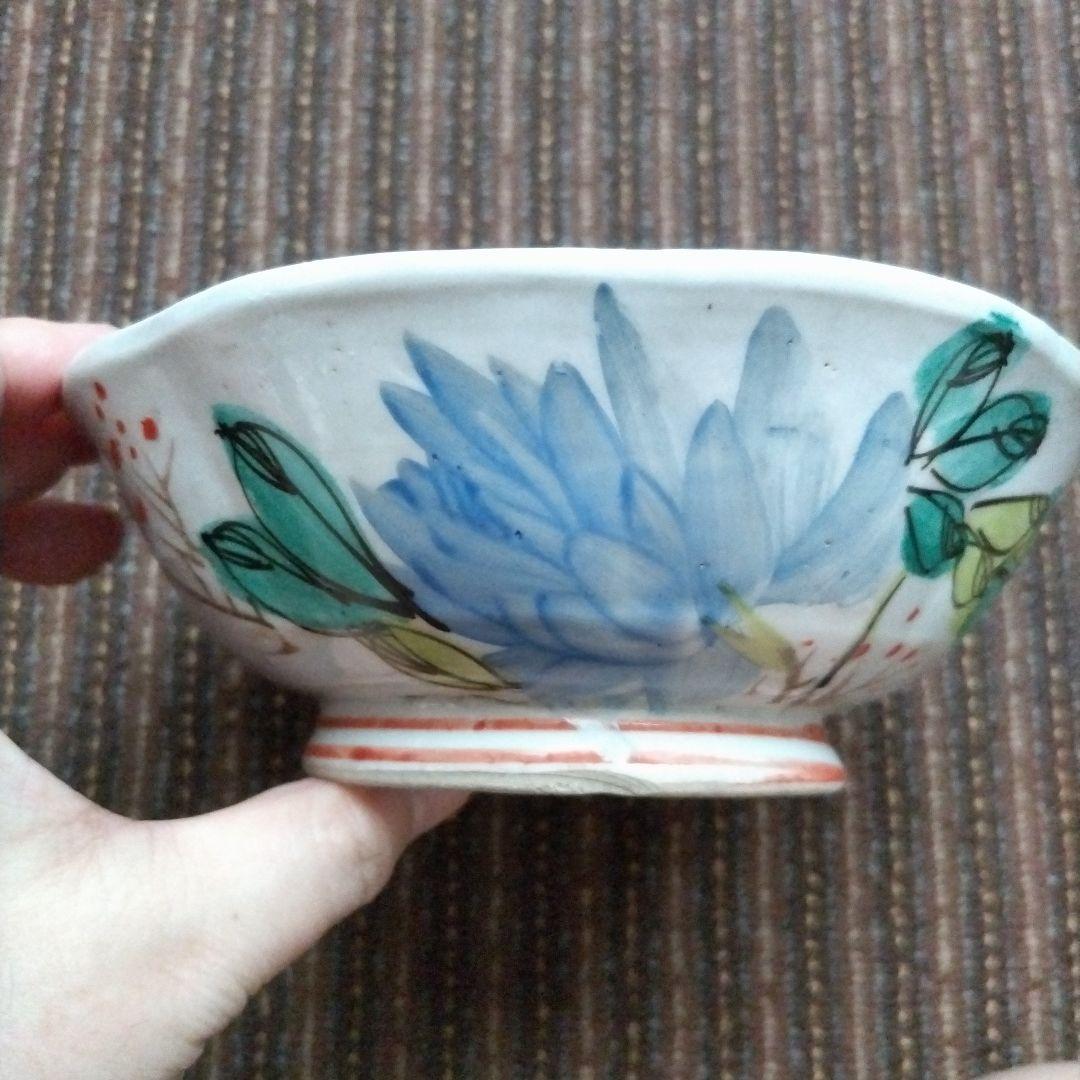 中国古玩　民国時代　碗　牡丹／芍薬？　蓮？　梅　「萬古」