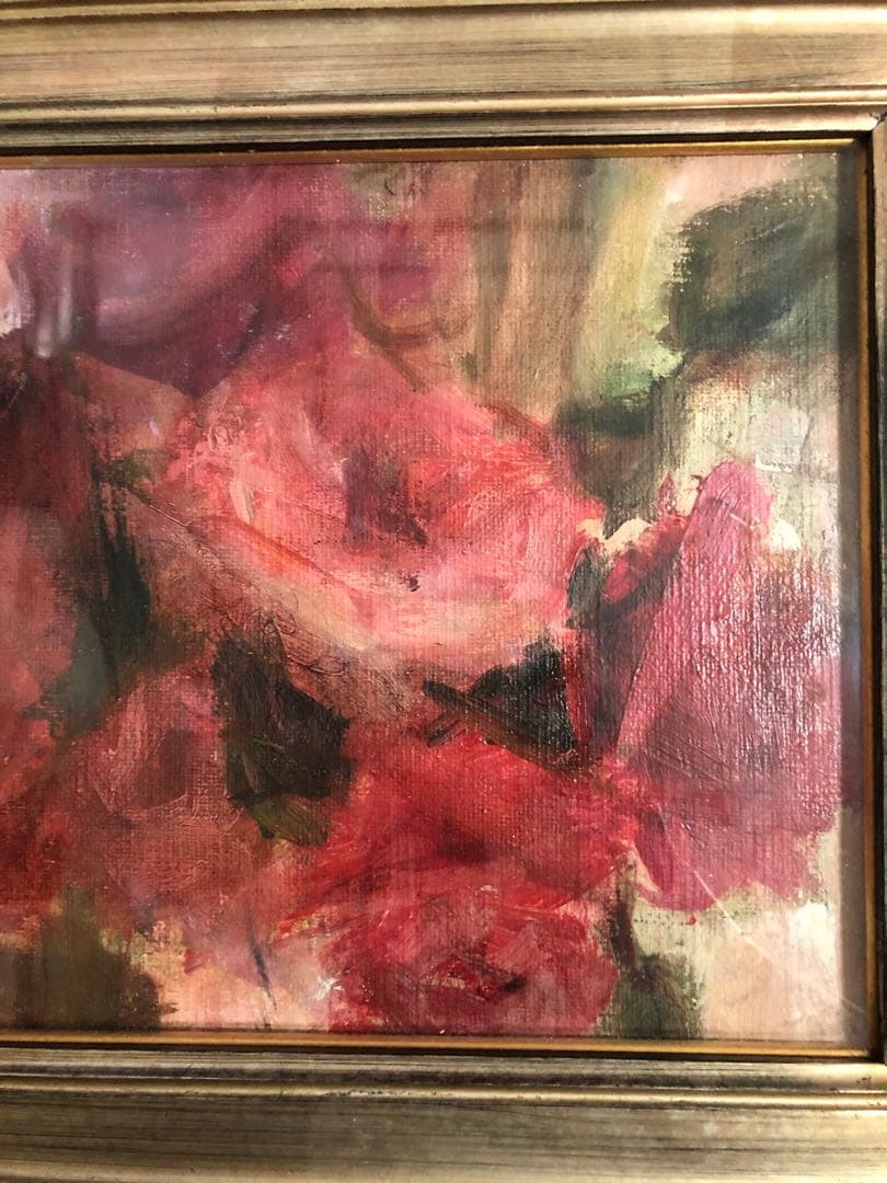 油絵（薔薇）額装Ｆ3