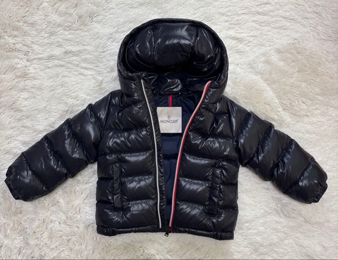 【美品】モンクレール ダウンジャケット キッズ ネイビー2anni92㎝100㎝