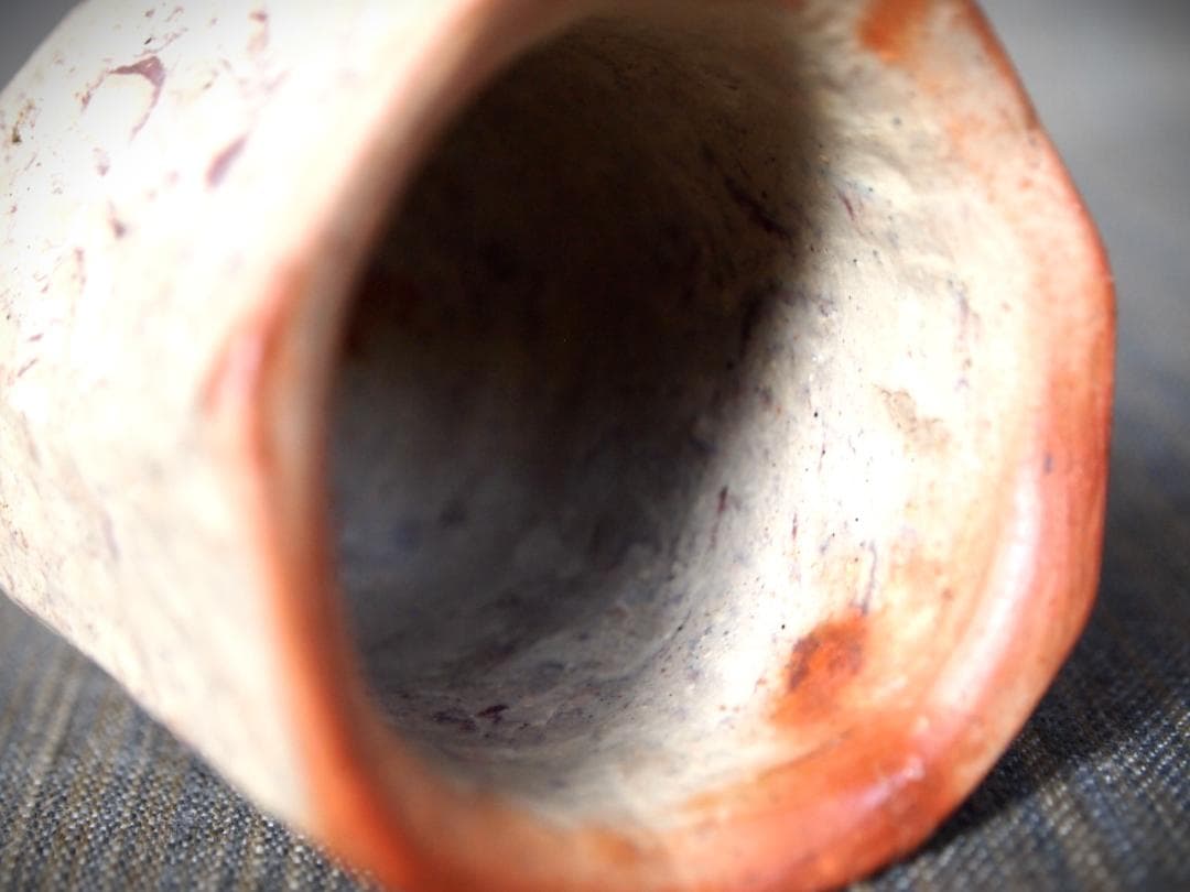 人気作家★横山直樹《師：川端文男》★備前【自然練り込み】ぐい吞み★共箱・布