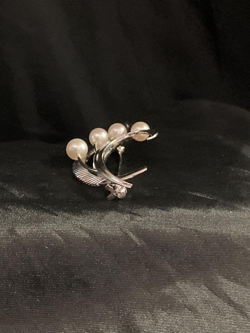 MIKIMOTO ミキモト ブローチ パール 真珠 シルバー 皇室御用達