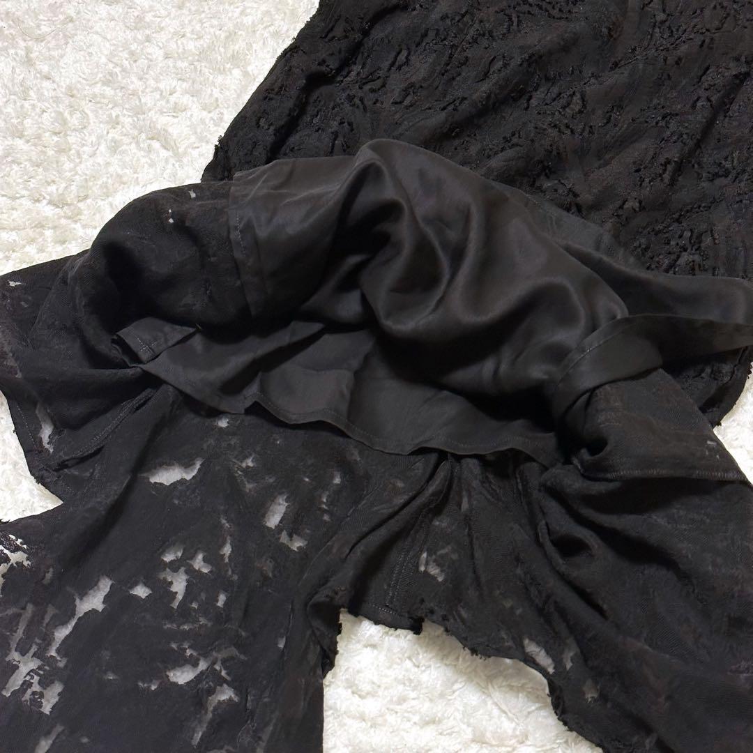 【新品】ヨウジヤマモト レーススカート ブラック ロング モード サイズ1