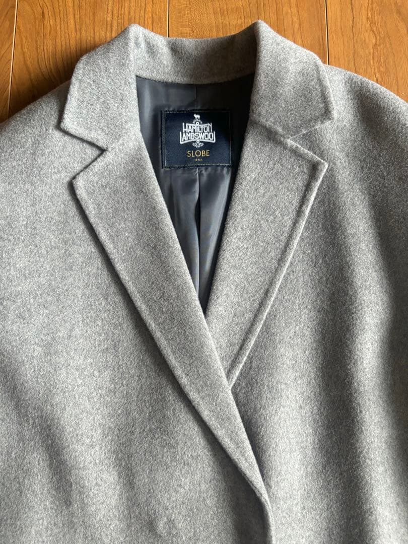 スローブイエナ HAMILTONダブルフェイスロングチェスターコート グレー
