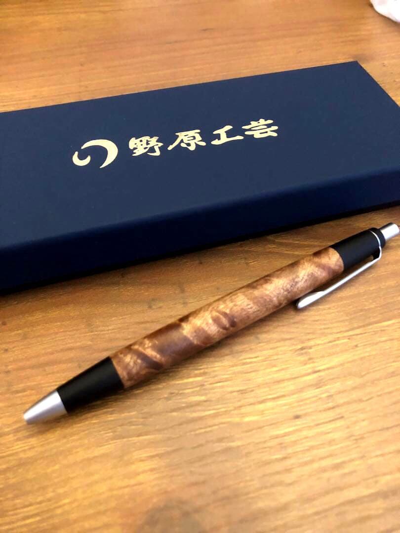 野原工芸 マーブルウッド スリムボールペン 旧型つや消し金具 本店限定
