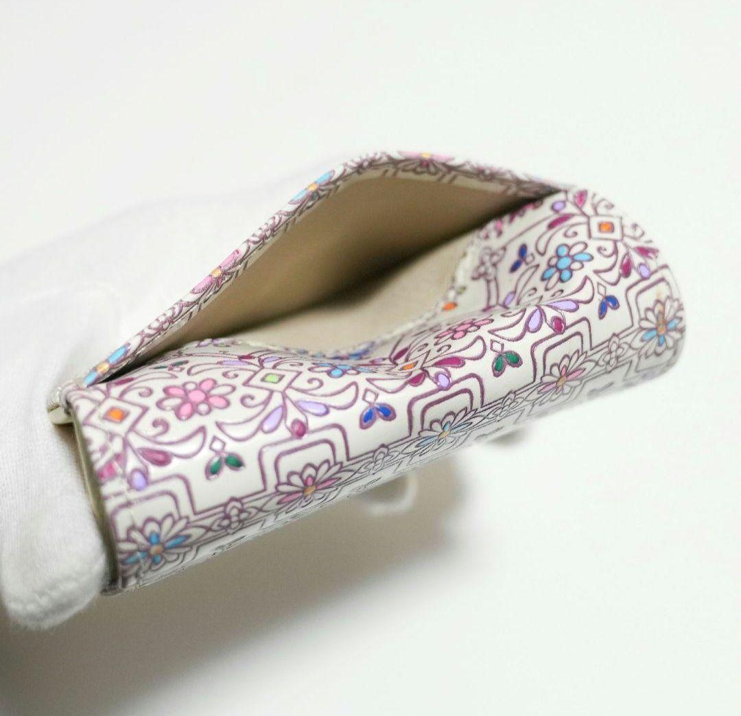 未使用品】友禅文庫 二つ折り財布 牛革 日本製 花柄の通販はau PAY