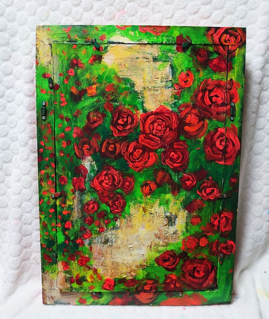 油絵 絵画 【薔薇時計】