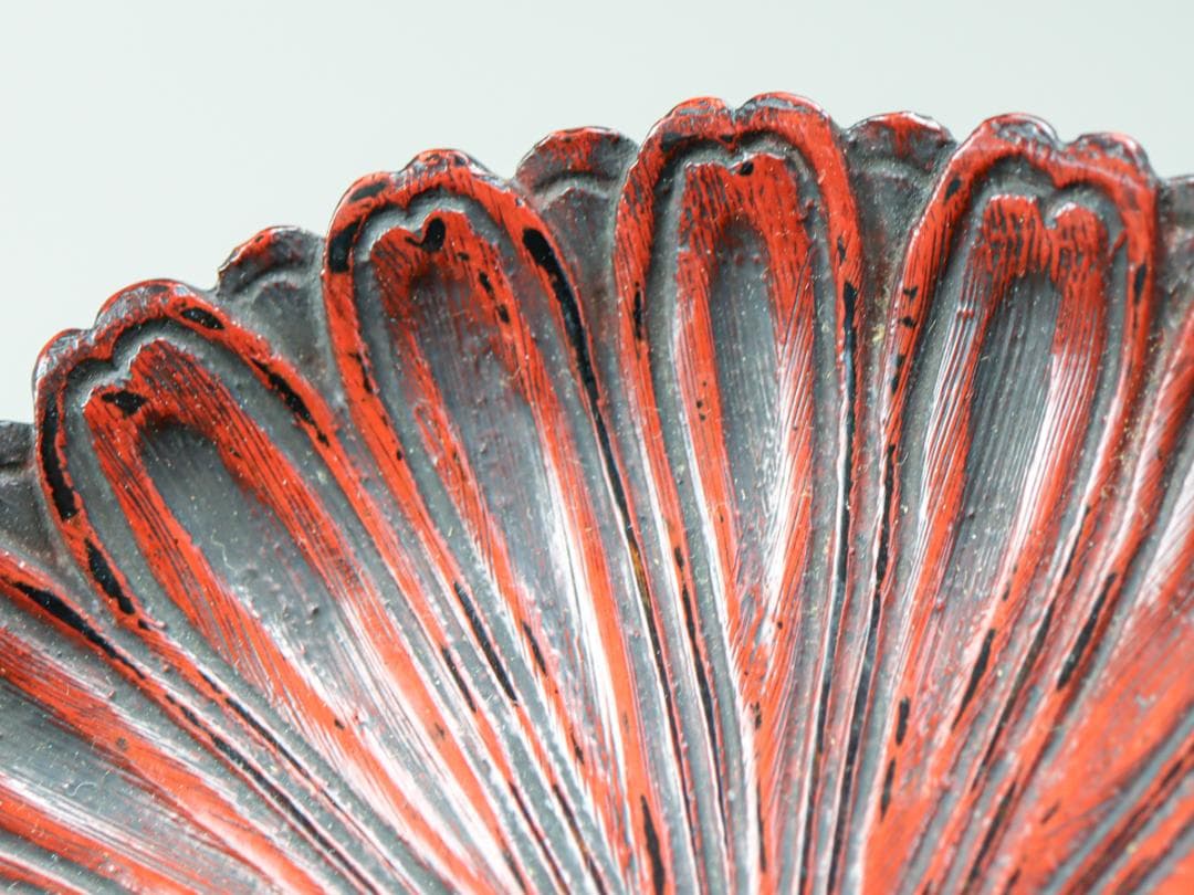 鎌倉彫 銭堂製 二重菊菓子取 4枚 菓子皿 共箱