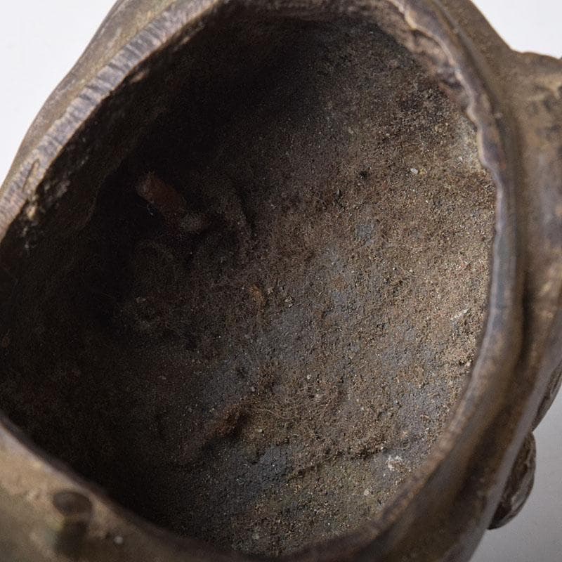 時代金工　古銅　獅子香合　時代箱　V　R8303