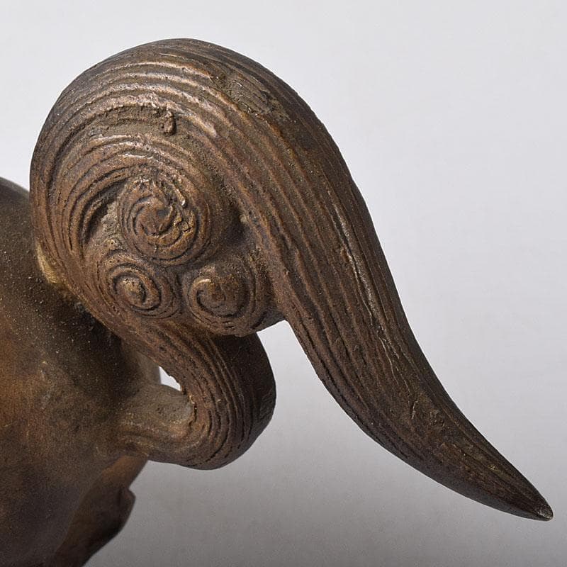 時代金工　古銅　獅子香合　時代箱　V　R8303