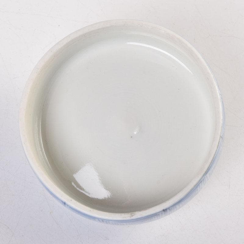 瀬戸焼　古瀬戸染付花草文　茶壷　蓋物　蓋壷　蓋香炉　V　8382