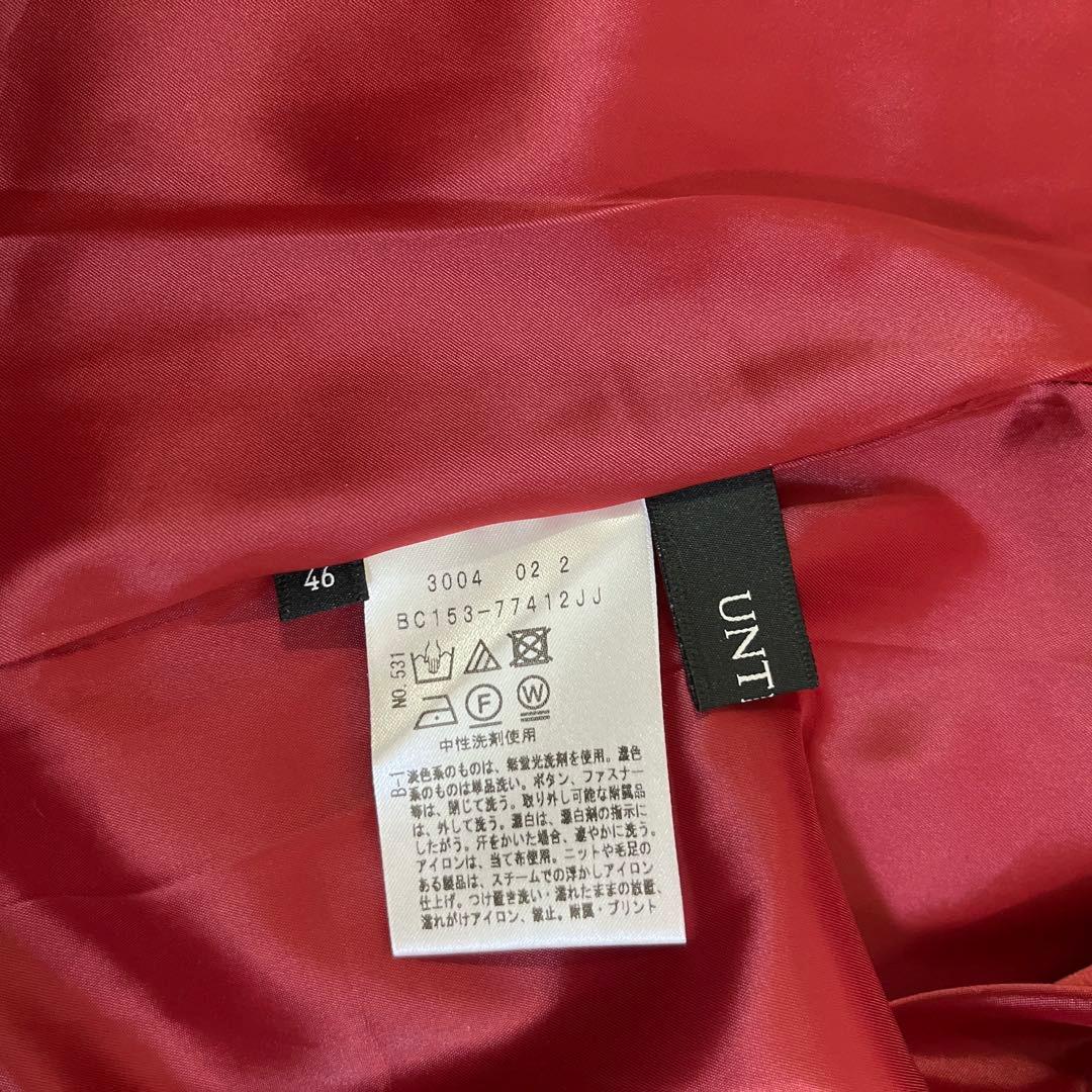 極美品　大きいサイズ　アンタイトル　フレアスカート　赤　膝下　17号　46