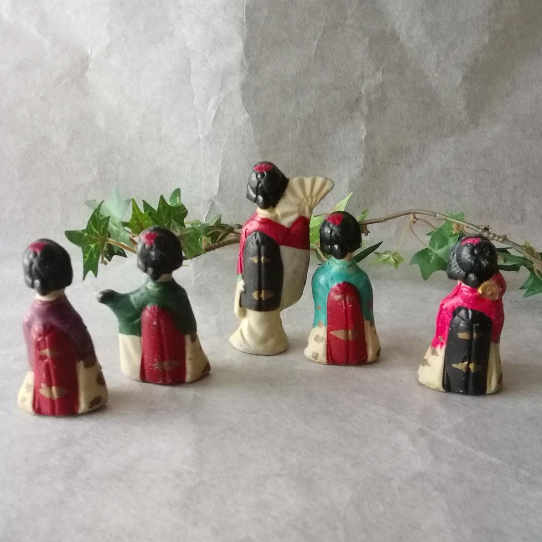 五条坂人形 京都祇園 陶磁器 舞妓 豆人形 土人形 和骨董 アンティーク