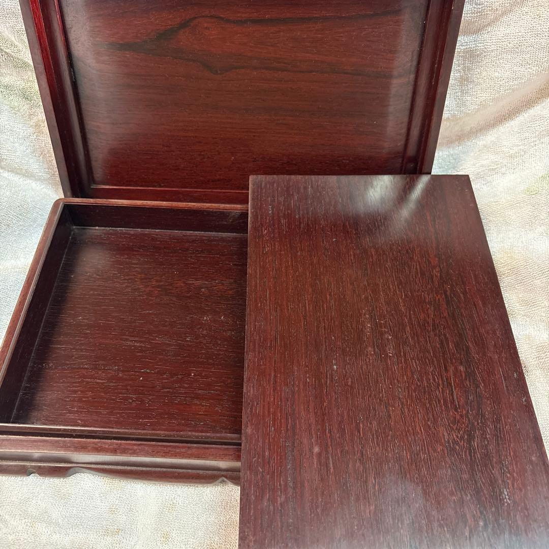新品未使用 中国古玩 黄花梨紫檀 木製文箱 砚箱 書類ケース 小物入れ