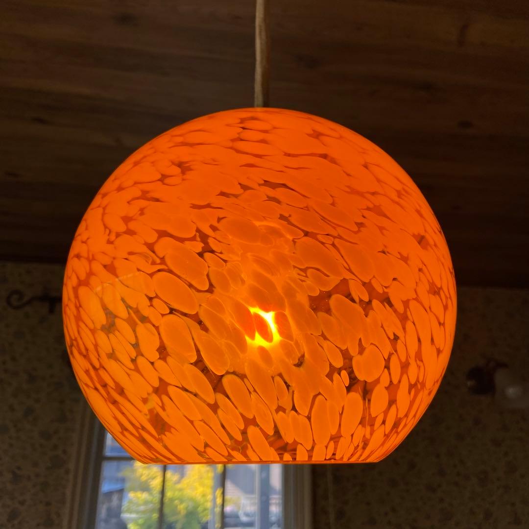 昭和レトロペンダントライトオレンジ天井照明スペースエイジ