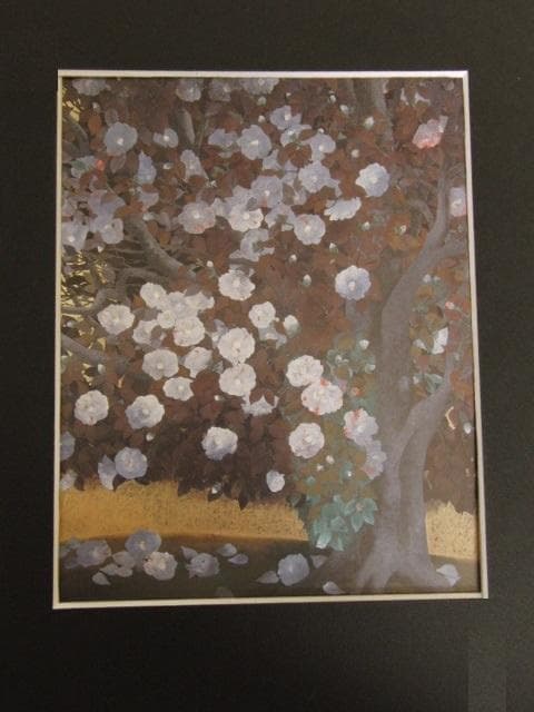 大矢紀、【椿図】、希少な額装用画集より、新品額装付、状態良好