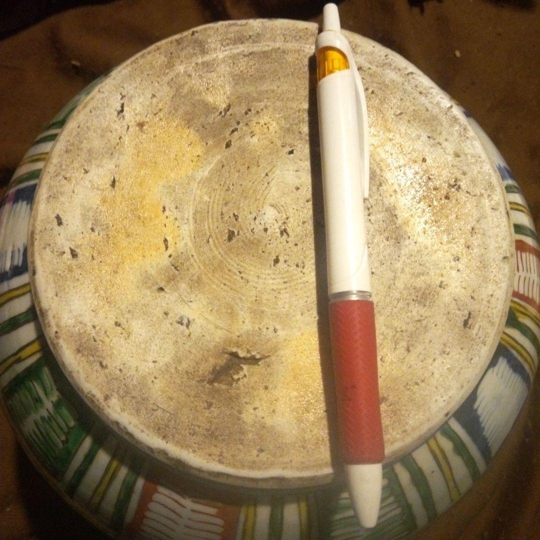 中国陶磁器 明萬歴赤絵 草花文様大壺