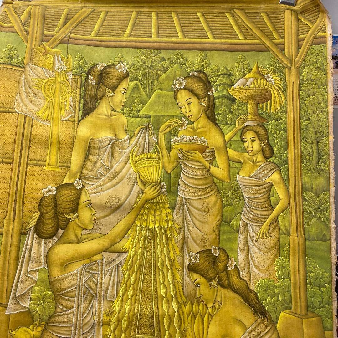 バリ島　巨大なウブド絵画　バリアート