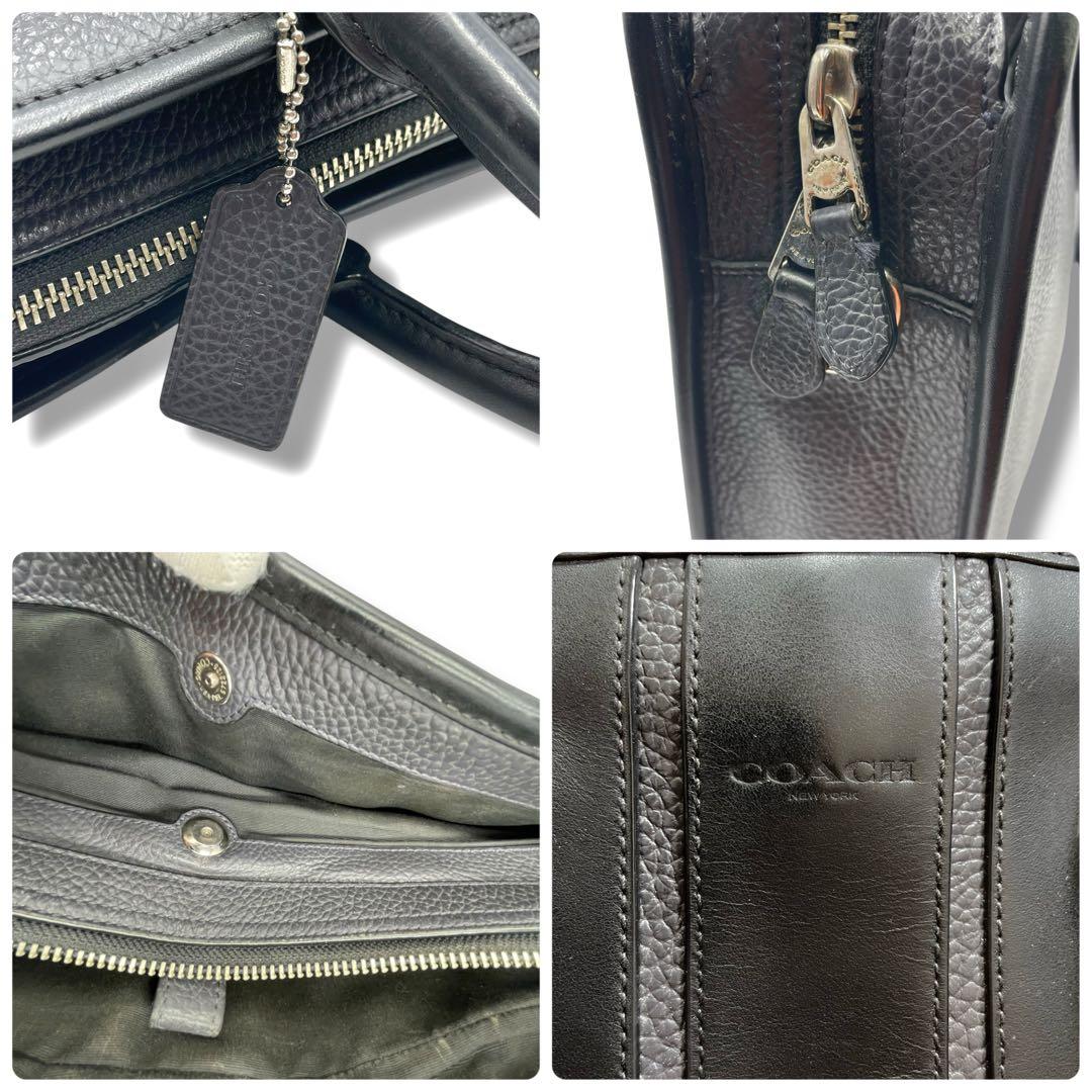 極美品✨COACH ブリーフケース ビジネスバッグ A4 レザー　バイカラー 黒