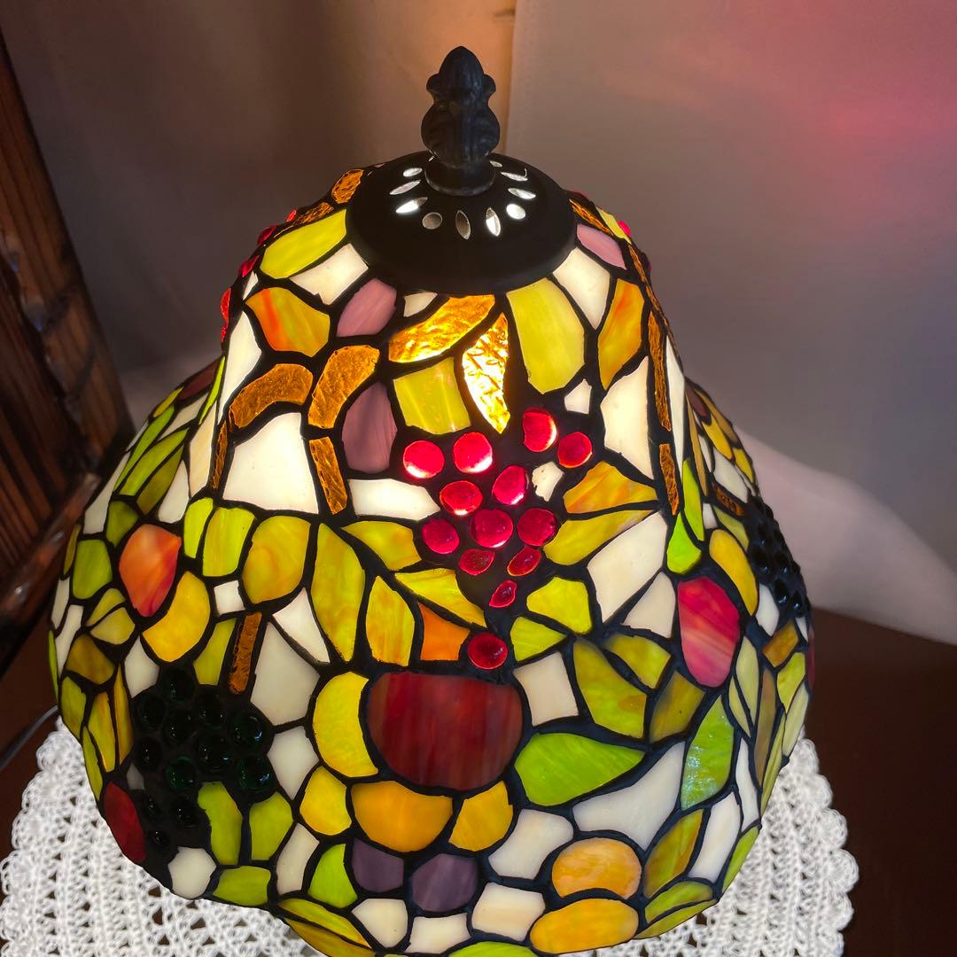 アンティーク・色鮮やかなステンドグラス・ランプ・葡萄 ステンド