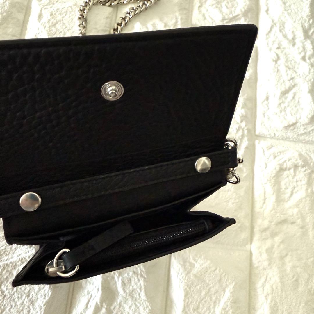 美品✨MM6 メゾンマルジェラ ミニ財布 黒 チェーン S54UI0126 P4
