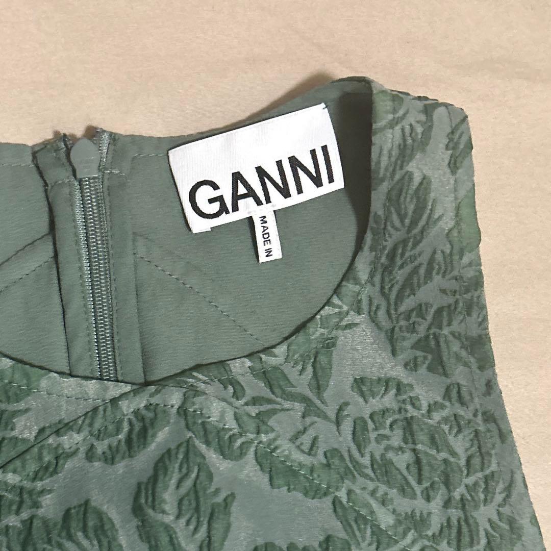 GANNI ジャガード ノースリープブラウス ガニー