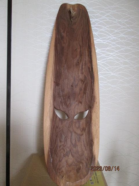 フィジー製1986年現地で購入した木彫のインテリア品、人魚姫が彫られた