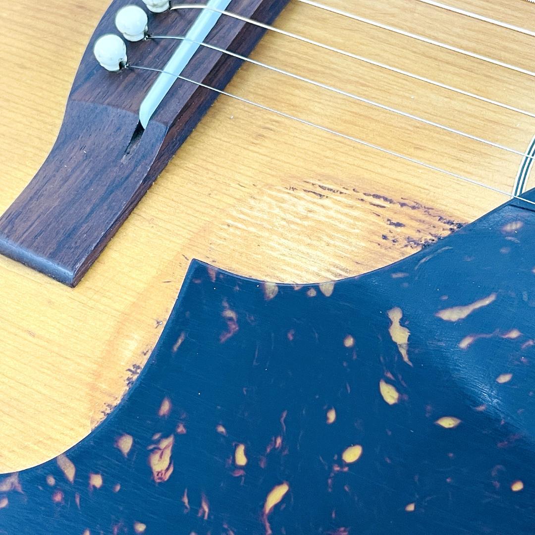 詳細不明 アコースティックギター 国産ビンテージ風 ソフトケース付