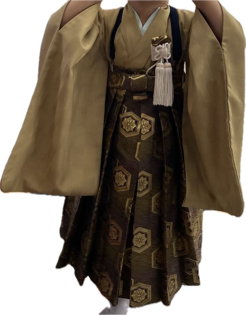 【値下げしました】七五三 男の子 着物 羽織袴セット 3歳 5歳 式部浪漫 黒金