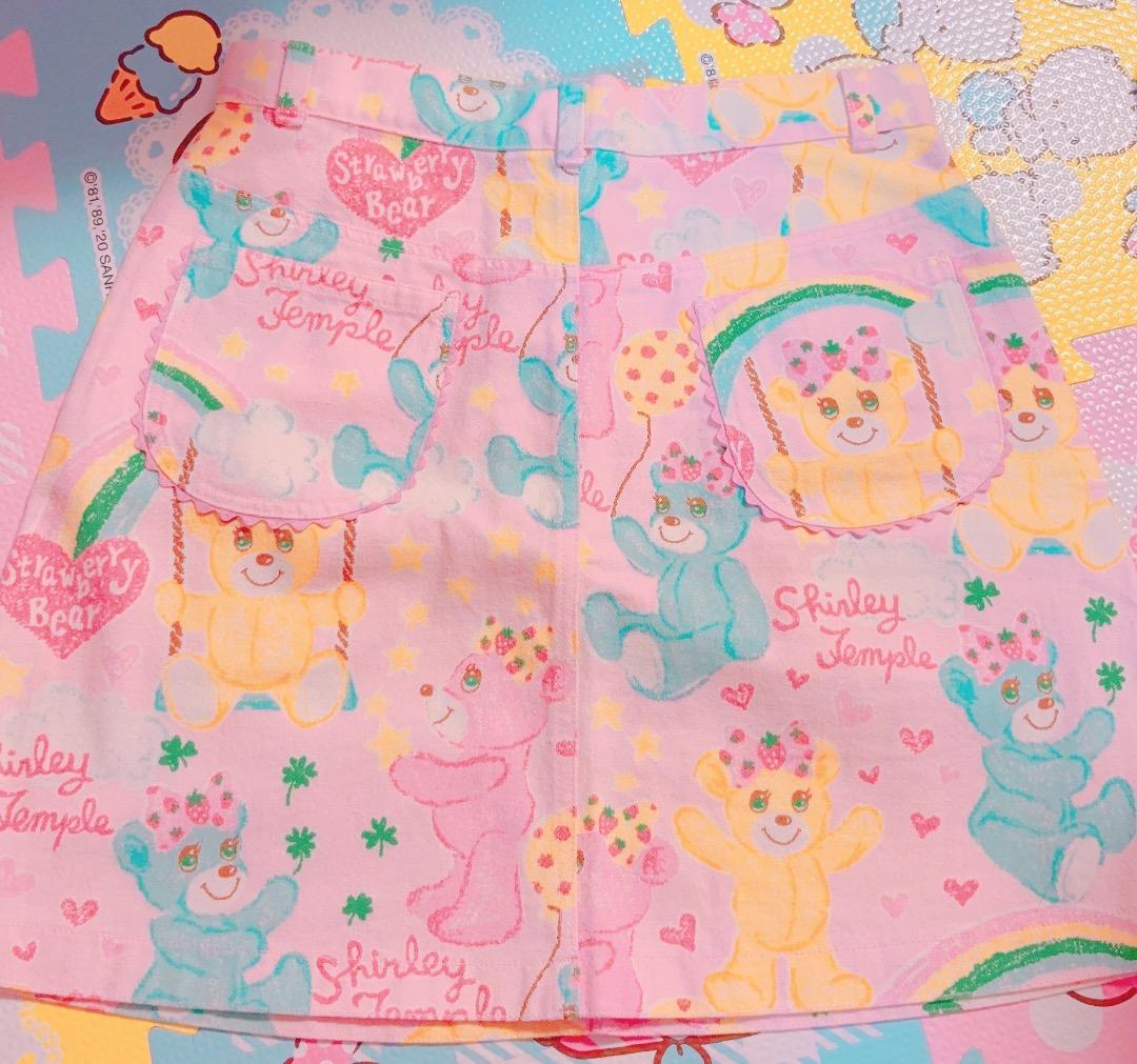 シャーリーテンプル　メゾピアノ　デニムスカート　160サイズ　くま　平成レトロ