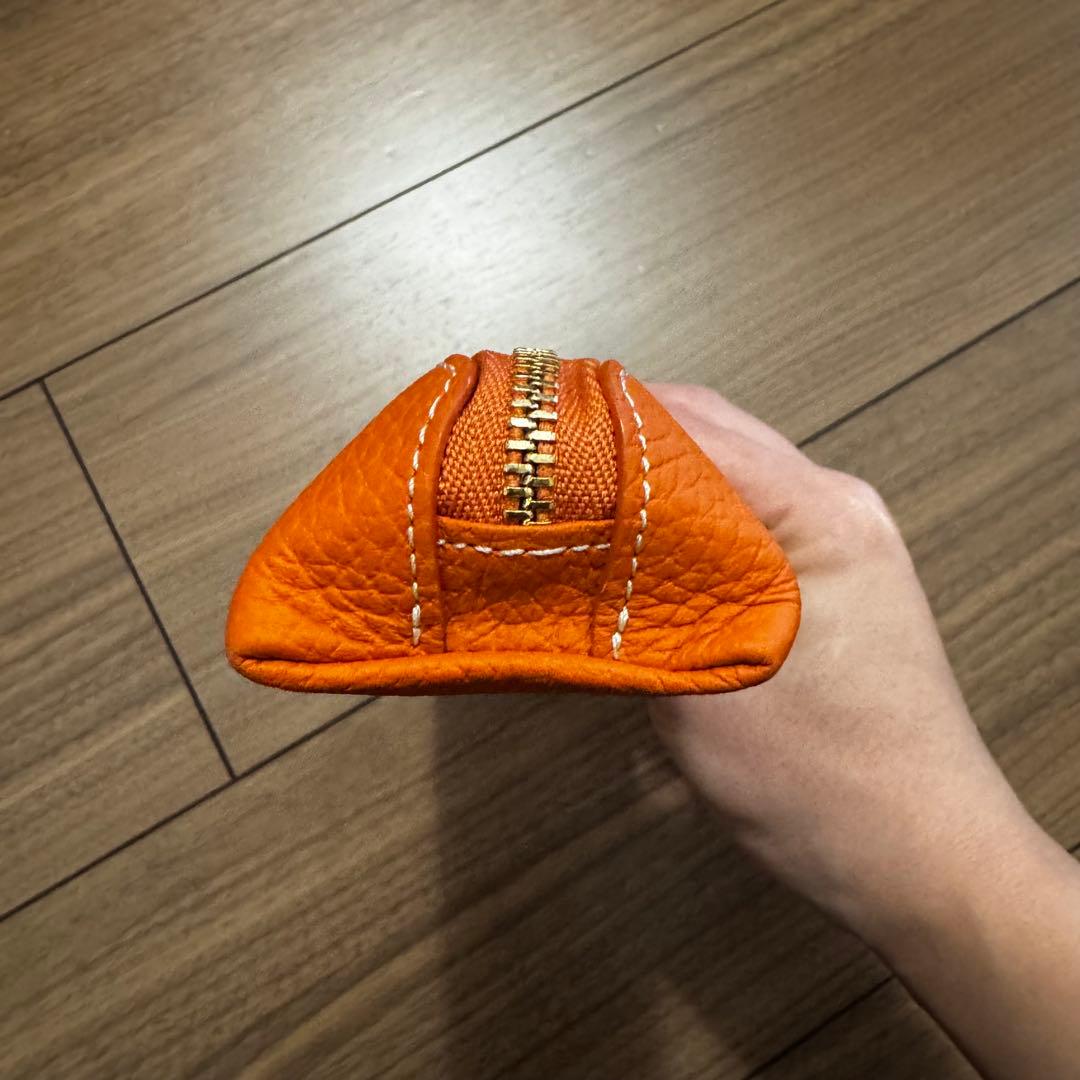 【美品】ボナペンチュラ オレンジ　レザーペンケース