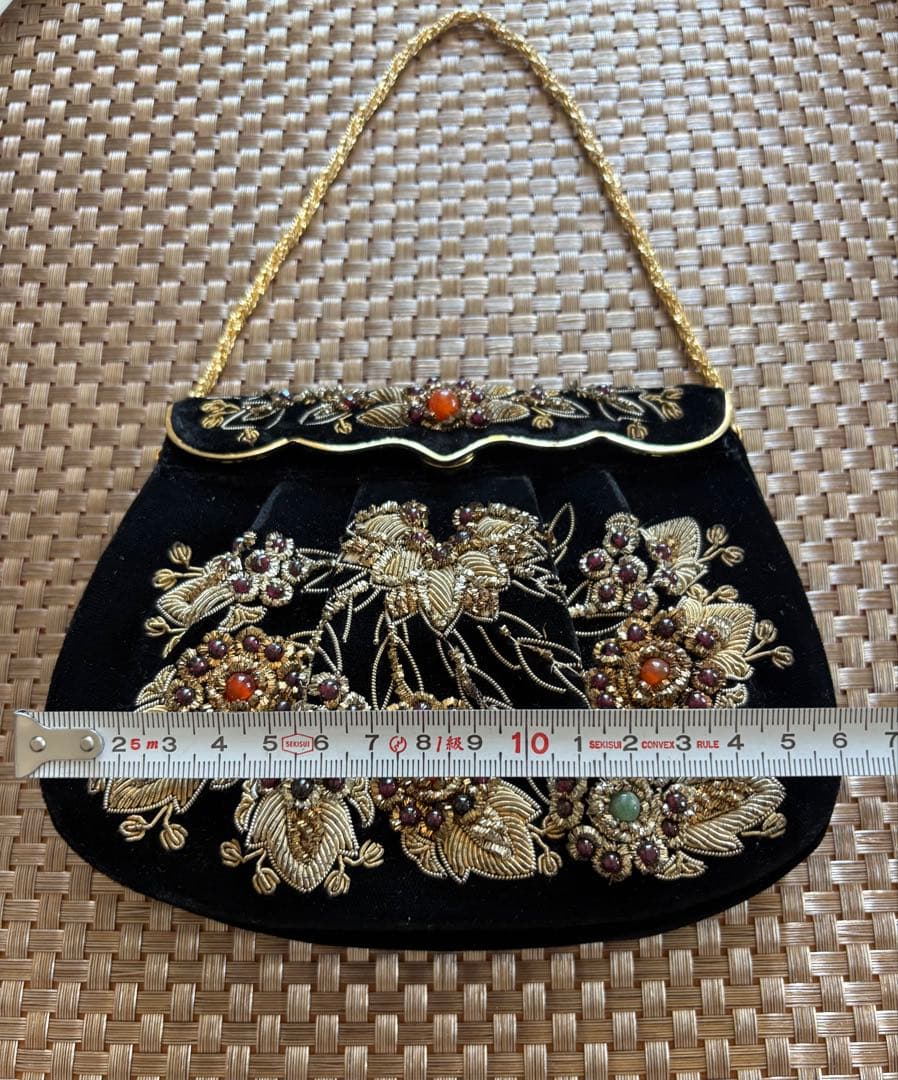 【美品】LUMY はしもと ルミー/ハンドバッグ ビーズバッグ パーティーバック