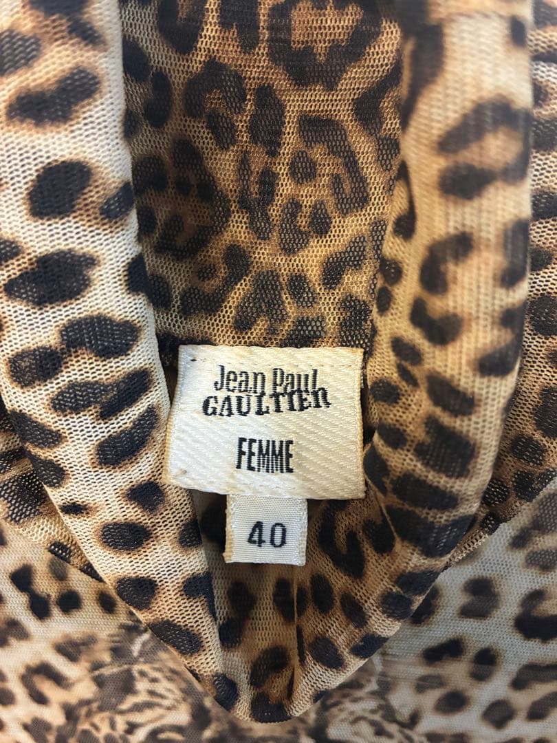 ゴルチエ　ハイネックタンクトップ　豹柄