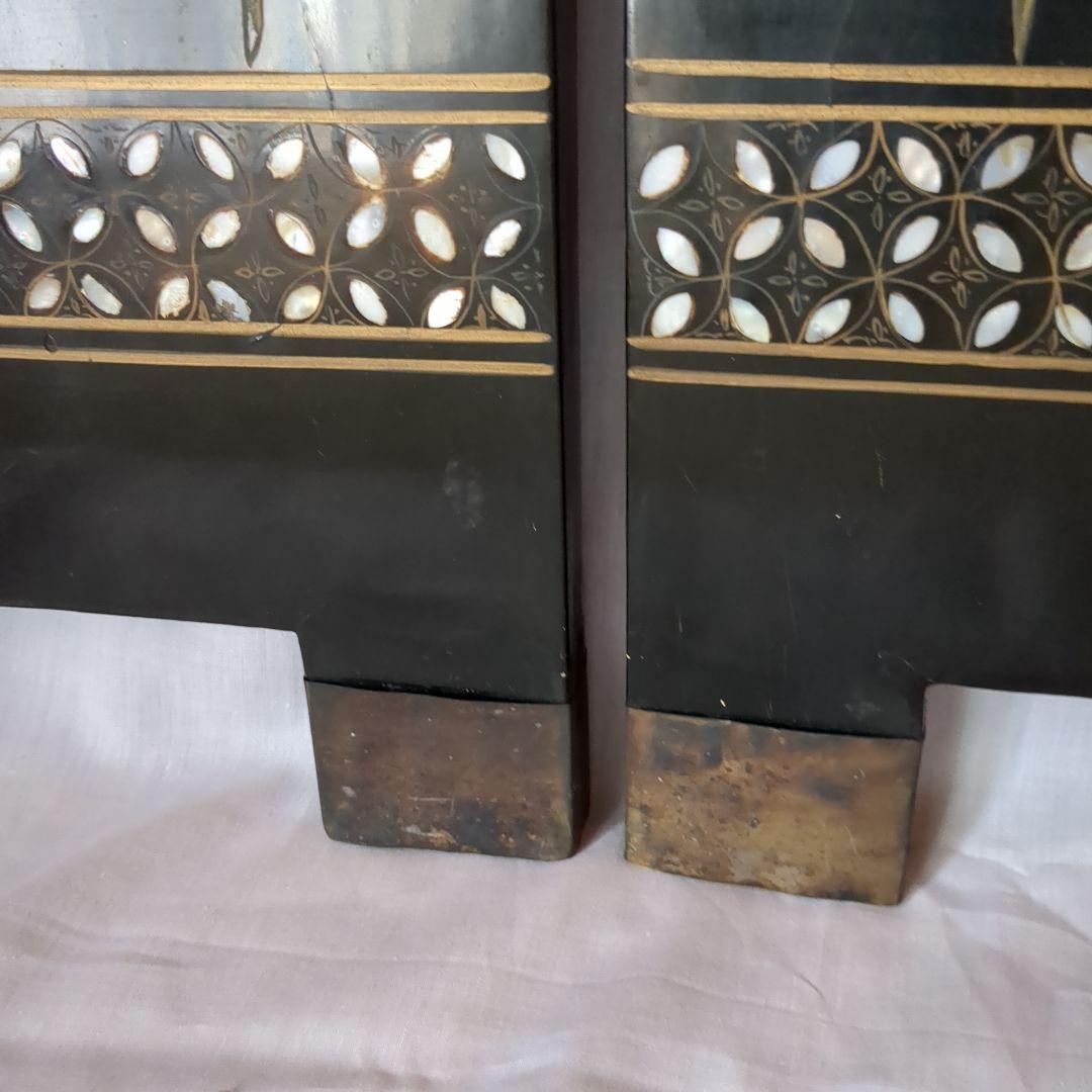 中国美術の螺鈿細工、 4つ折り衝立