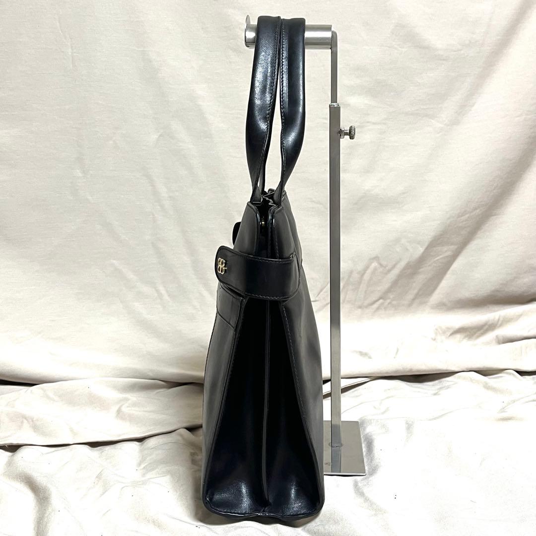 バレンシアガ　ハンドバッグ　オールレザー　BB ロゴ金具　イタリア製　黒