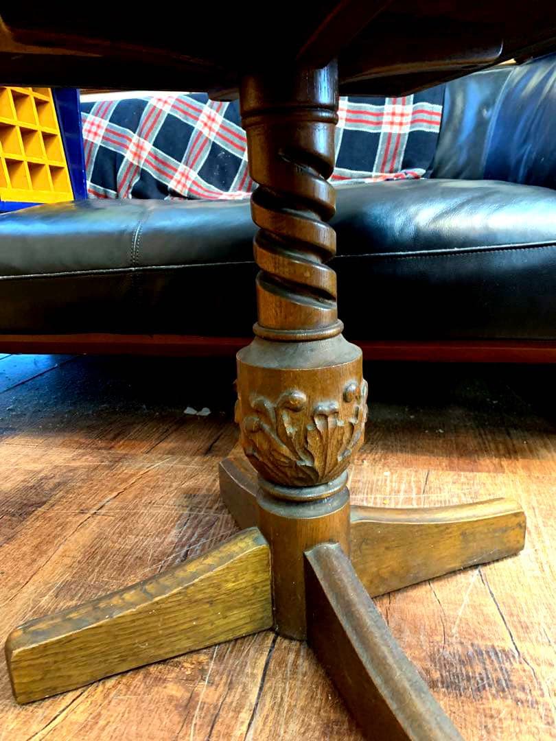 レア ヴィンテージ 孔雀maruni エジンバナラ&チーク サイドテーブル