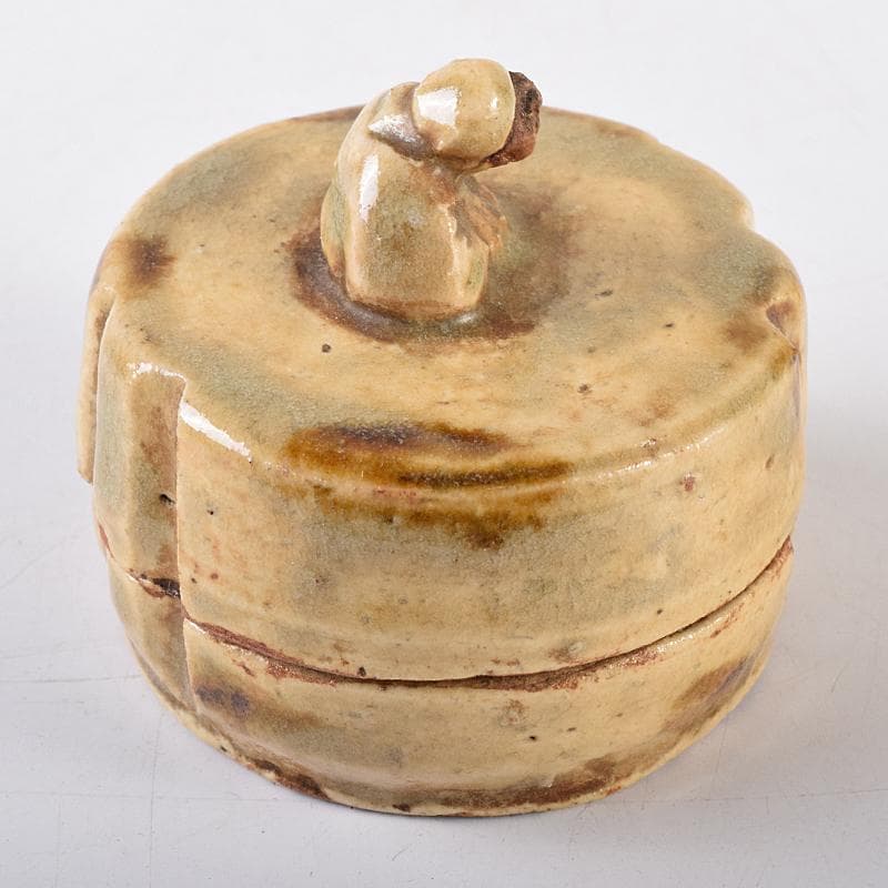 茶道具　御深井焼　米山作　老人摘香盒　香合　共箱　M　R8663