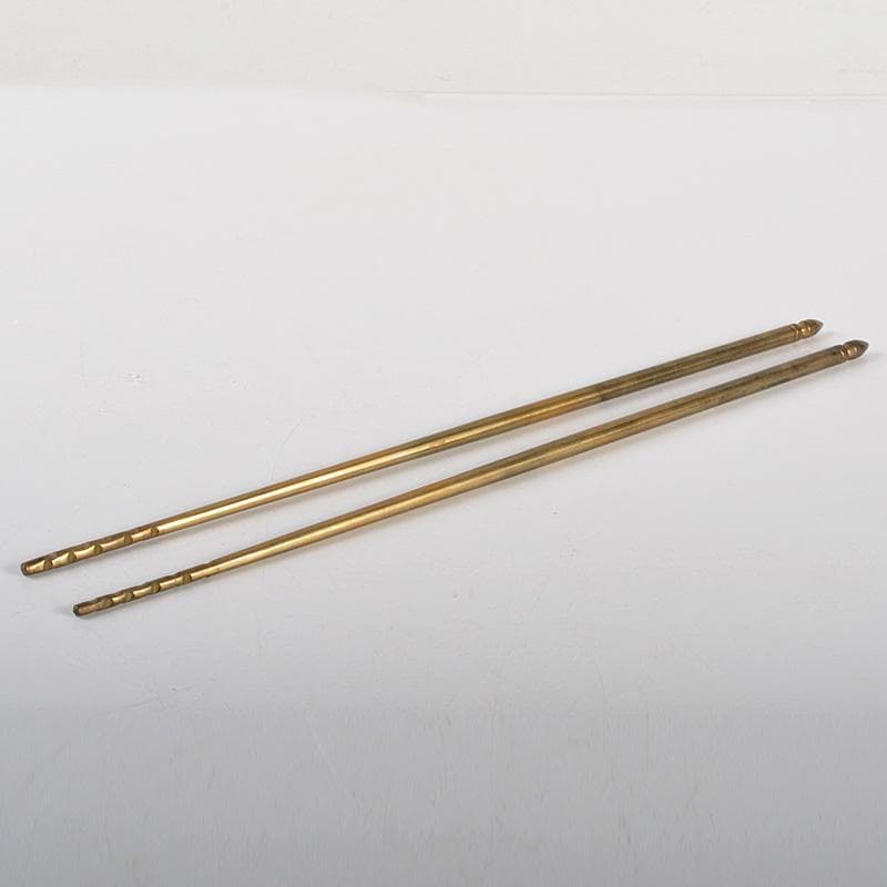 茶道具　下間庄兵衛造　銅製　御飾　火箸　共箱　C　6199