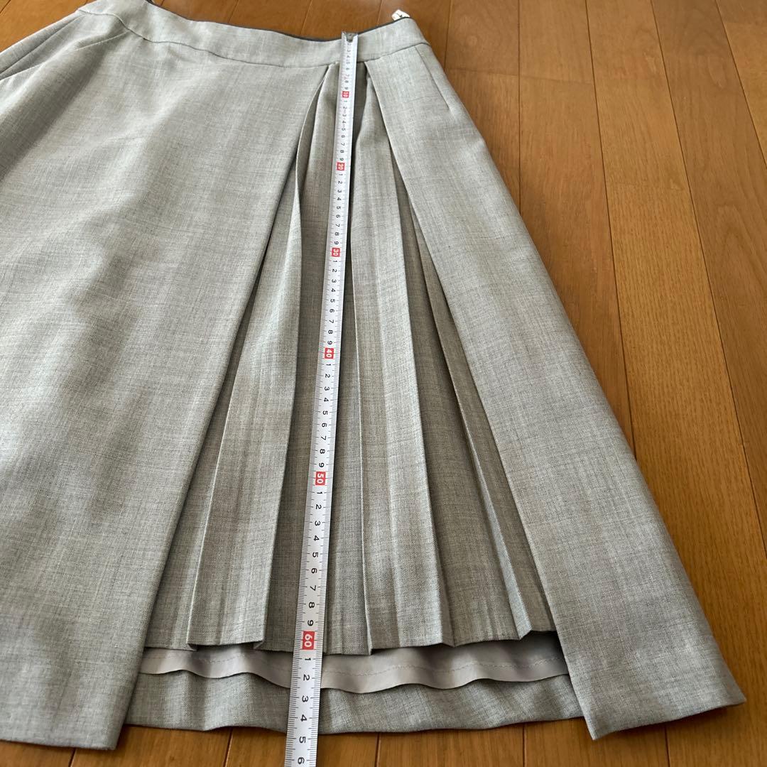 エフデ　ef-de グレー プリーツスカート　11号 スカート　巻きスカート
