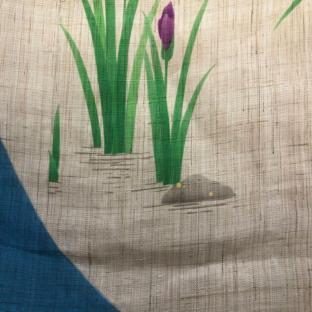 手染め手描き 小川光章作 麻 のれん 『花菖蒲』 鯉 - PHIRESOLUTION.COM