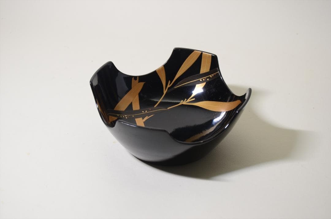 昭和時代　塗物　向付　笹図　割山椒風　10客組　アンティーク　骨董品 b