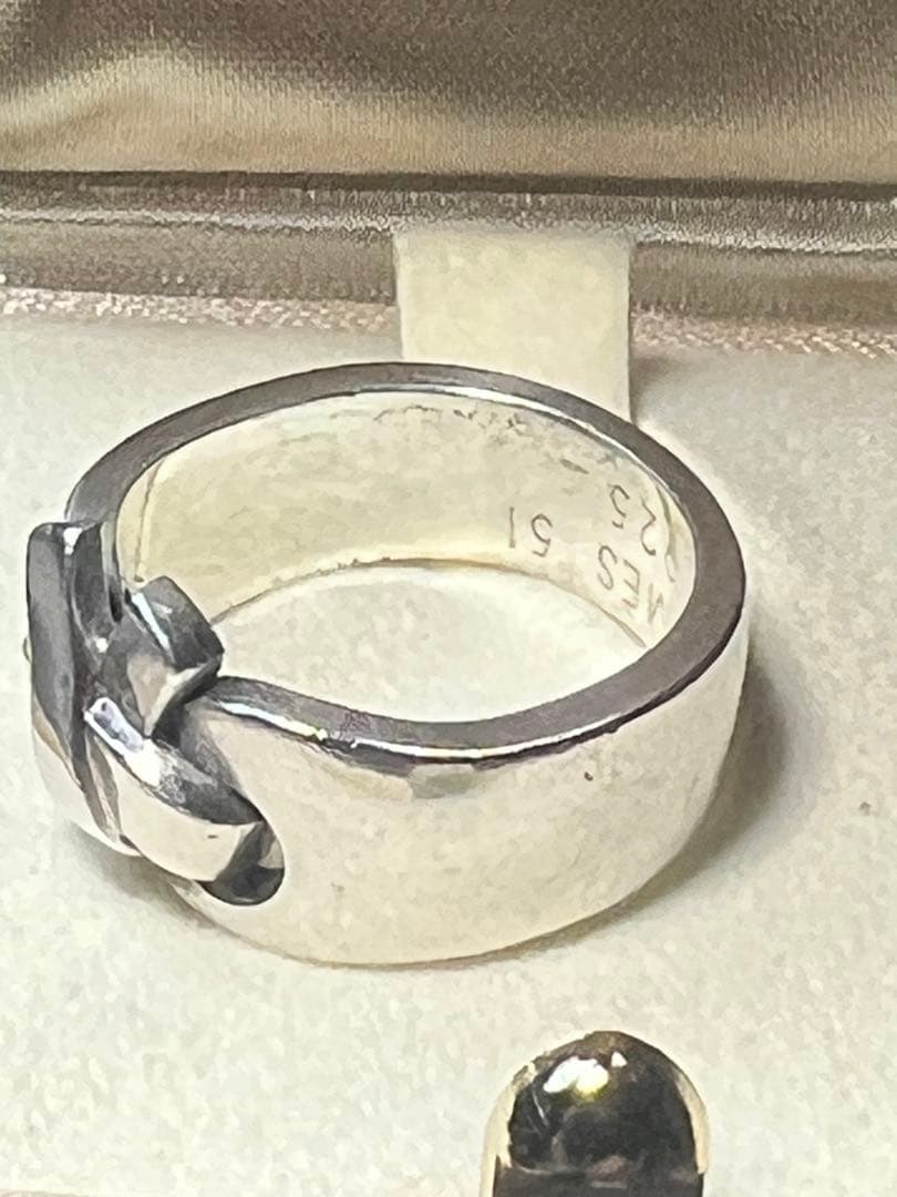 HERMES 925シルバー リング サイズ51 ラセット　エルメス　リボン