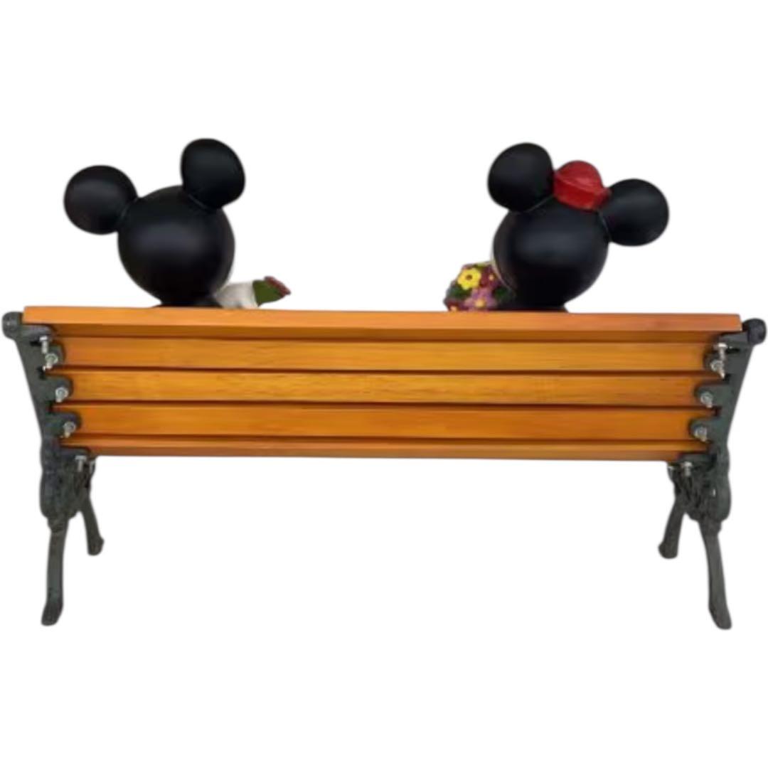 美品】ミッキーマウス＆ミニーマウス ベンチプランタースタンド 加藤工芸製