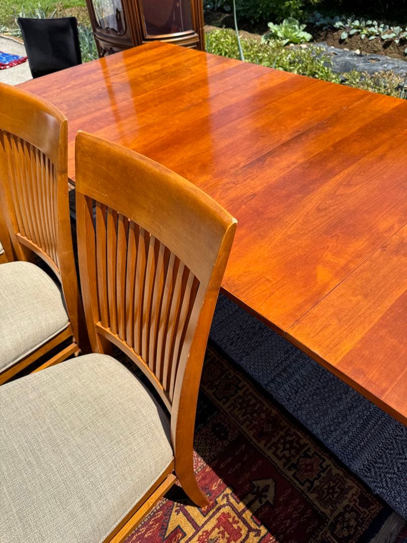 超広々サイズ！アメリカ Ethan Allen 伸長式テーブル&チェア6脚