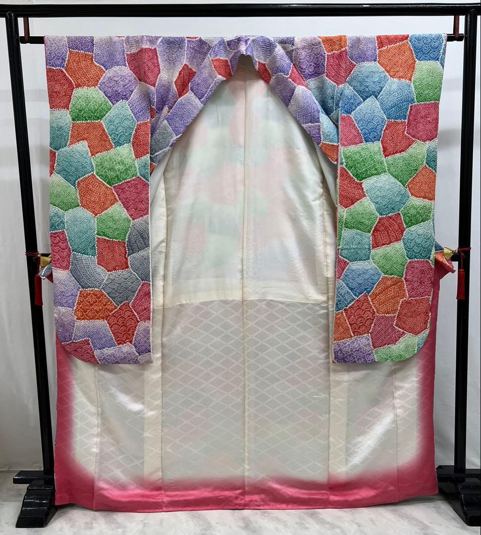 豪華！総絞り 名品 振り袖 フルセット 別誂長襦袢 総絵羽紋様 珍品 可愛い