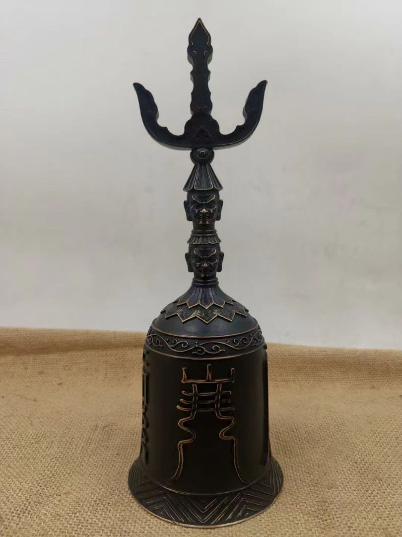 修縁堂】古美術品 道教の法器 天蓬帝鐘 三清鈴 呼鈴 持鈴 vajra23CM