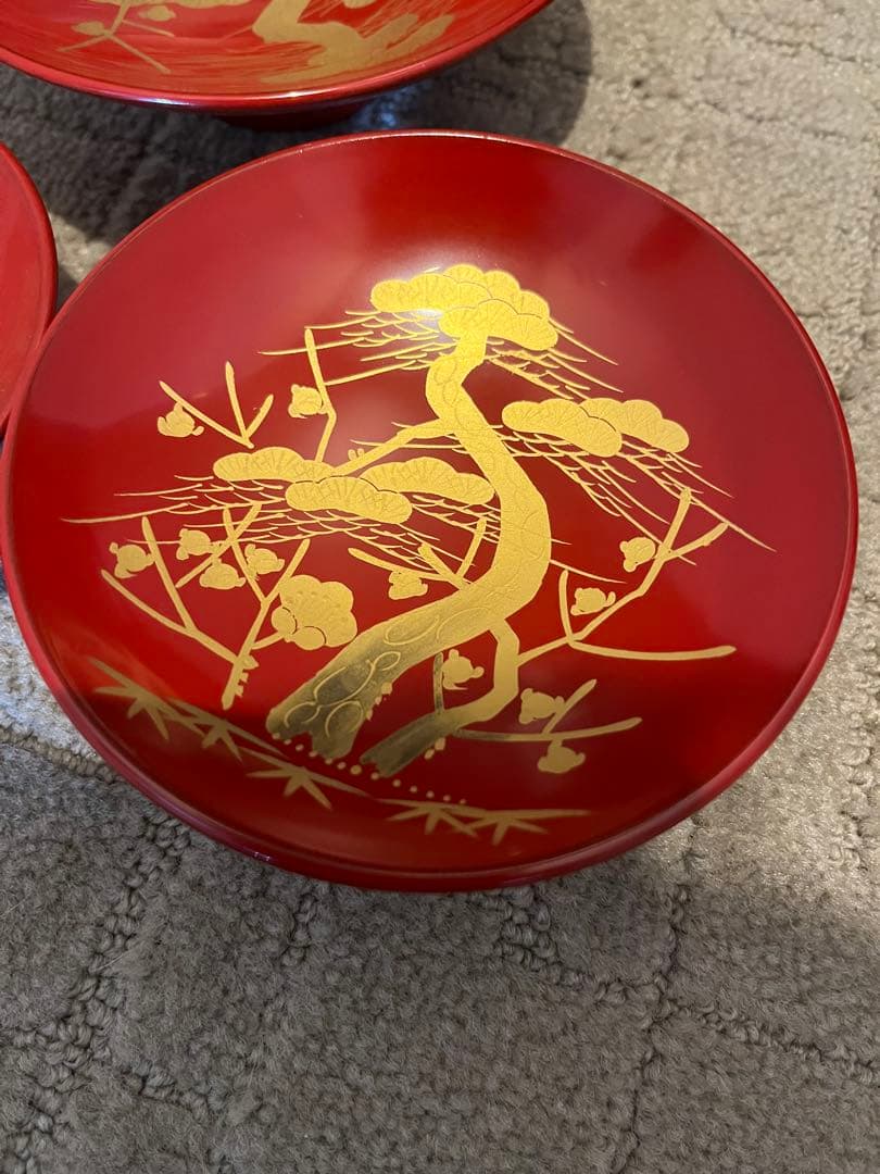 お屠蘇セット　漆塗り　蒔絵松竹梅　極上　輪島塗